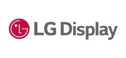 Logo firmy z uśmiechniętą buźką utworzoną z liter LG, a obok napis LG Display pisany szarymi literami